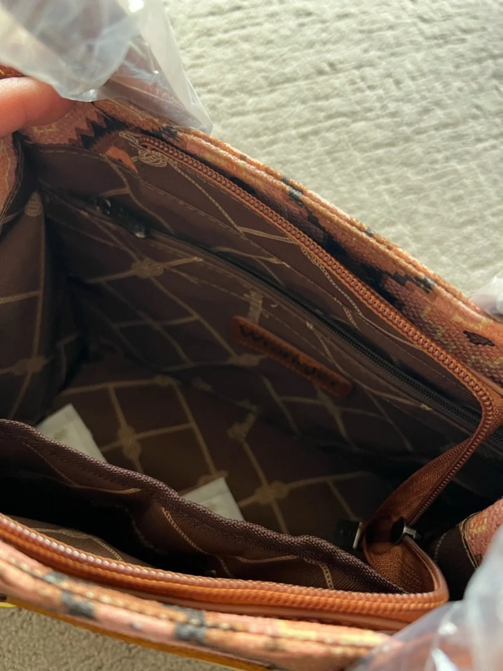 Wrangler Southwestern Canvas Crossbody Satchel - Picture 14 of 16